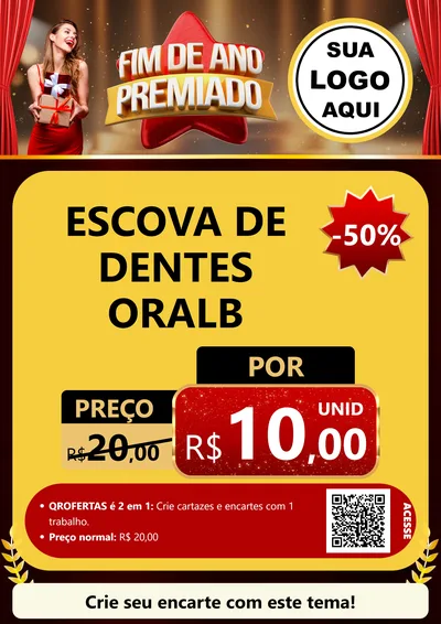 Modelo de Cartaz para Cartaz A4 Vertical com o tema Fim de Ano Premiado para Higiene Pessoal