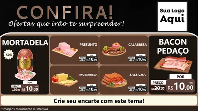Modelo de TV para TV Horizontal com o tema Confira! Ofertas que irão te surpreender! para Frios e Laticínios