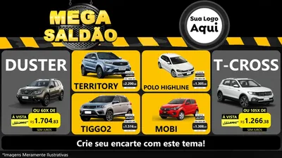 Modelo de TV para TV Horizontal com o tema Mega Saldão para Concessionaria de Carros