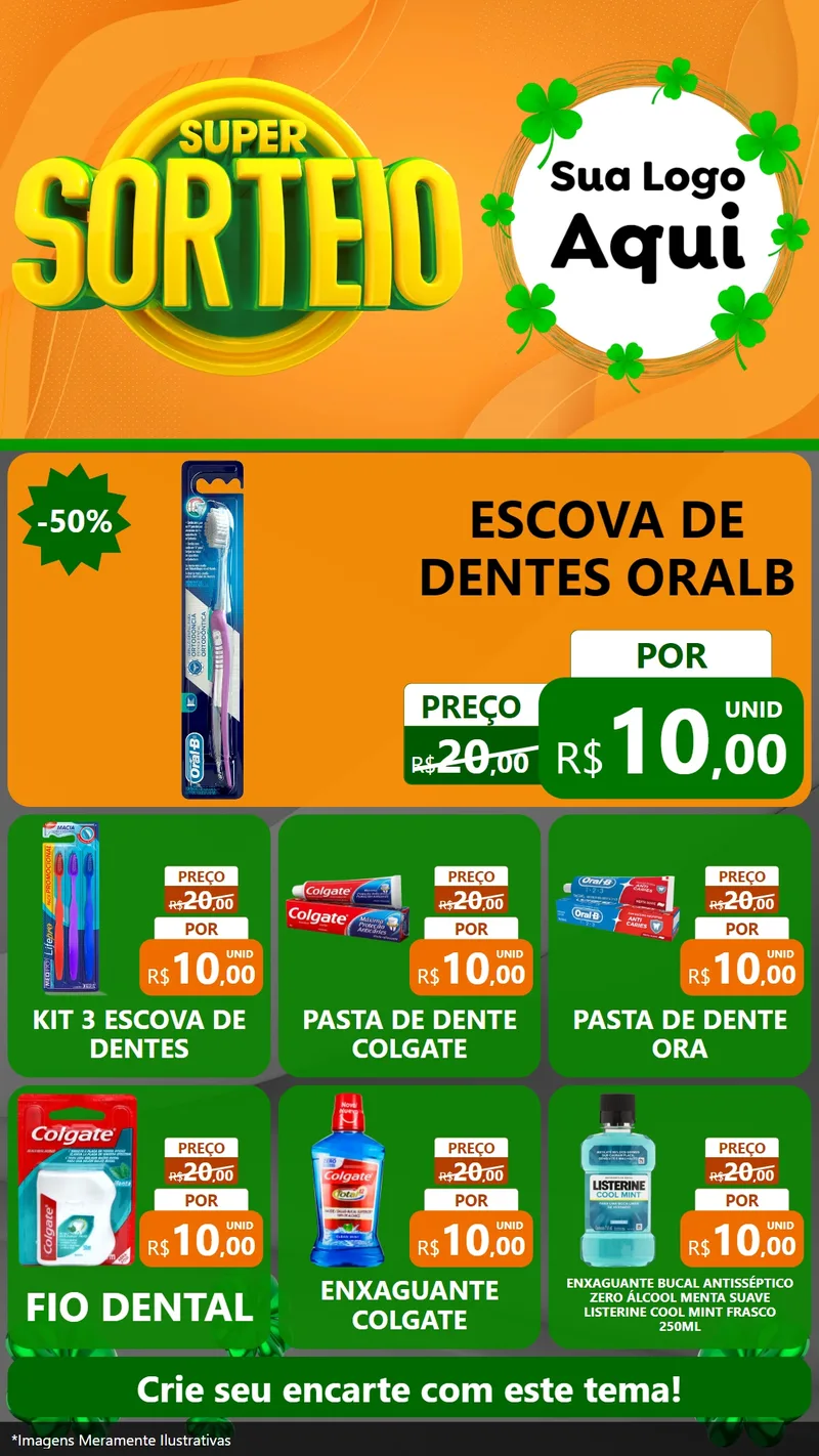 Modelo de Rede Social para Stories com o tema Super Sorteio para Higiene Pessoal