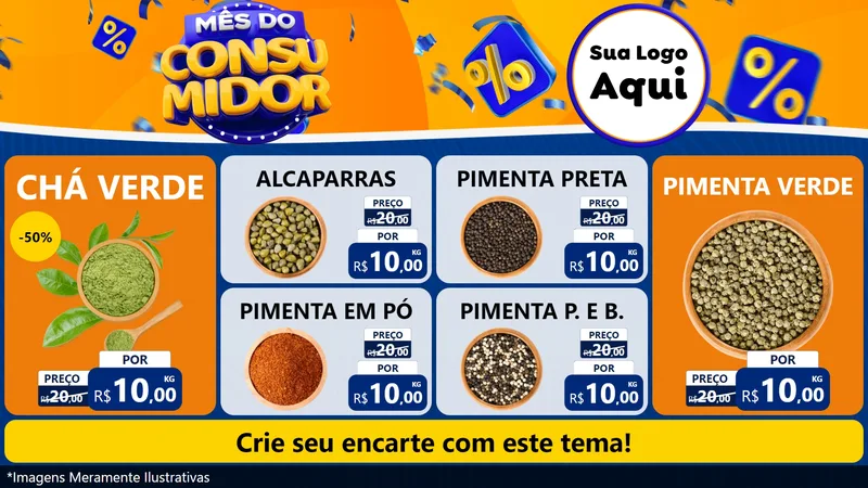Modelo de TV para TV Horizontal com o tema Mês do Consumidor para Produtos Naturais