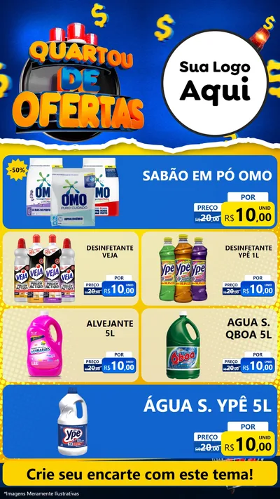 Modelo de TV para TV Vertical com o tema Quartou de Ofertas para Produtos de Limpeza
