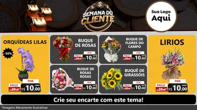 Modelo de TV para TV Horizontal com o tema Semana do Cliente para Floricultura e jardim