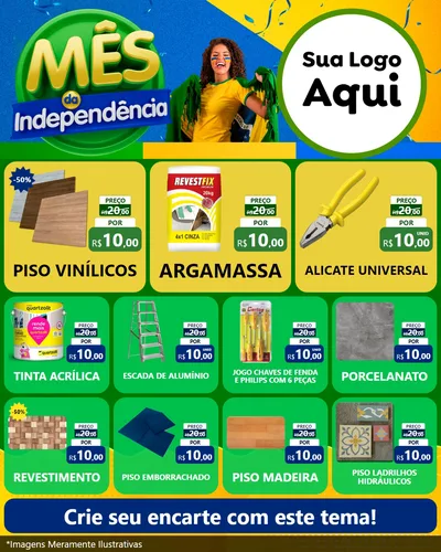 Modelo de Rede Social para Feed Instagram com o tema Mês da Independência para Material para Construção