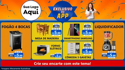 Modelo de TV para TV Horizontal com o tema Exclusivo do Aplicativo para Móveis e Eletro