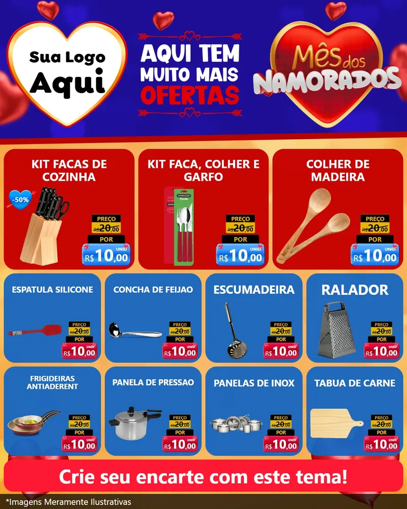 Modelo de Rede Social para Feed Instagram com o tema Mês dos Namorados para Utilidades Domésticas