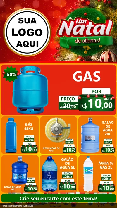 Modelo de Rede Social para Stories com o tema Um Natal de Ofertas para Água e gás