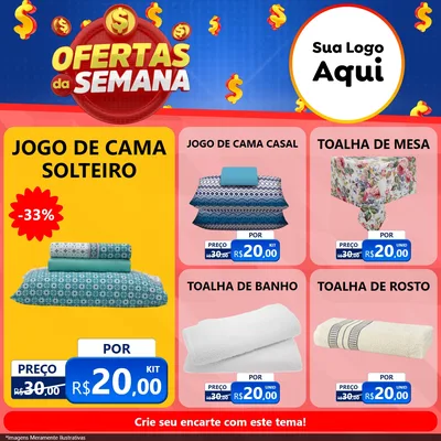 Modelo de Rede Social para Feed Facebook com o tema Ofertas Da Semana para Cama, Mesa e Banho