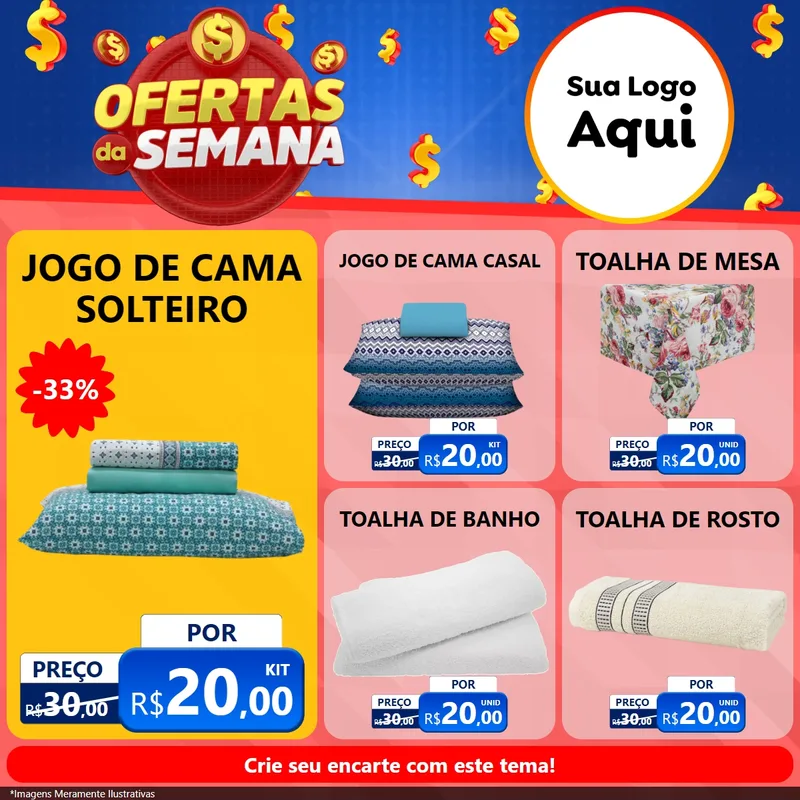 Modelo de Rede Social para Feed Facebook com o tema Ofertas Da Semana para Cama, Mesa e Banho
