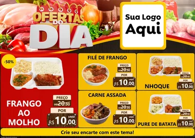 Modelo de Encarte para Encarte A4 Horizontal com o tema Ofertas do Dia para Restaurante