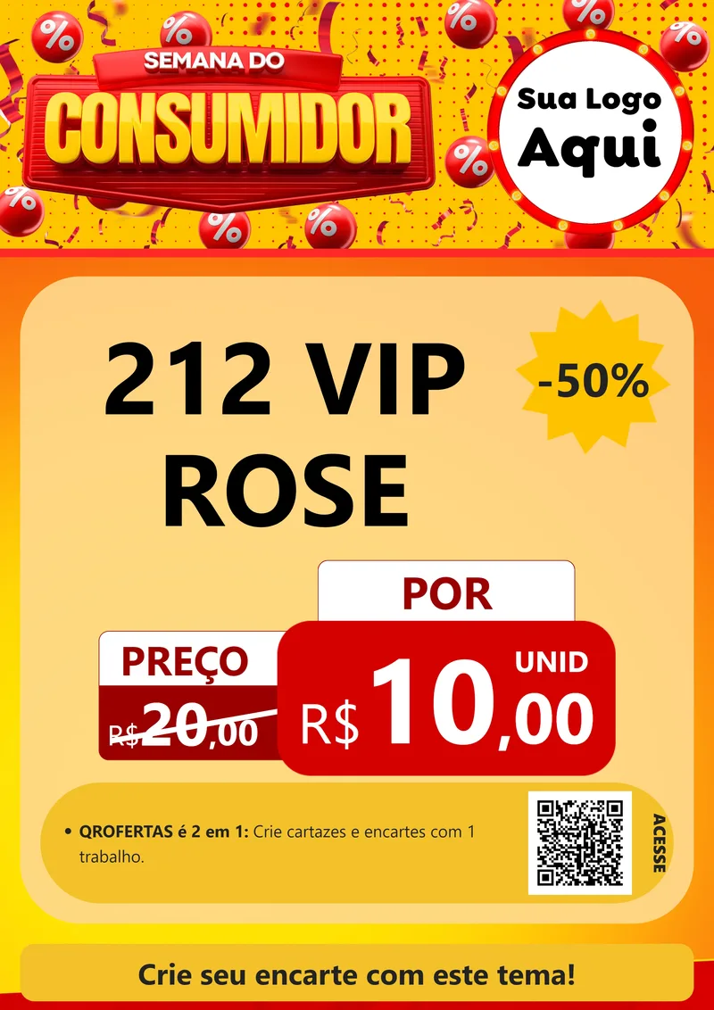 Modelo de Cartaz para Cartaz A4 Vertical com o tema Semana do Consumidor para Perfumes