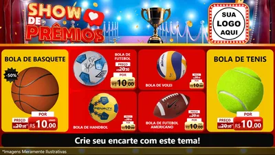 Modelo de TV para TV Horizontal com o tema Show de Prêmios para Artigos Esportivos