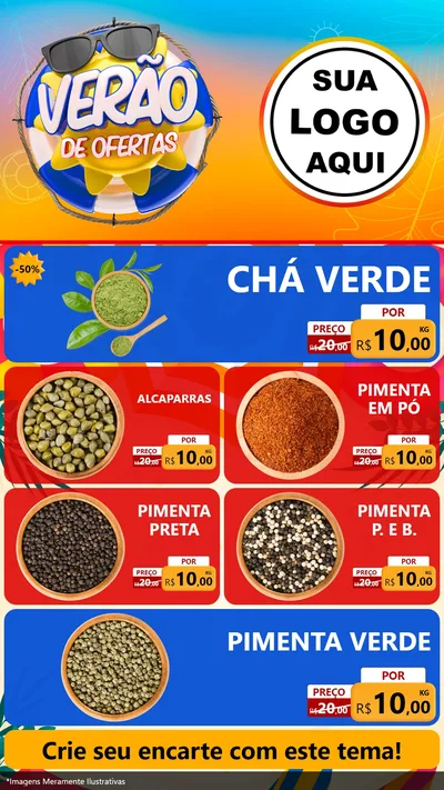 Modelo de TV para TV Vertical com o tema Verão de Ofertas para Produtos Naturais