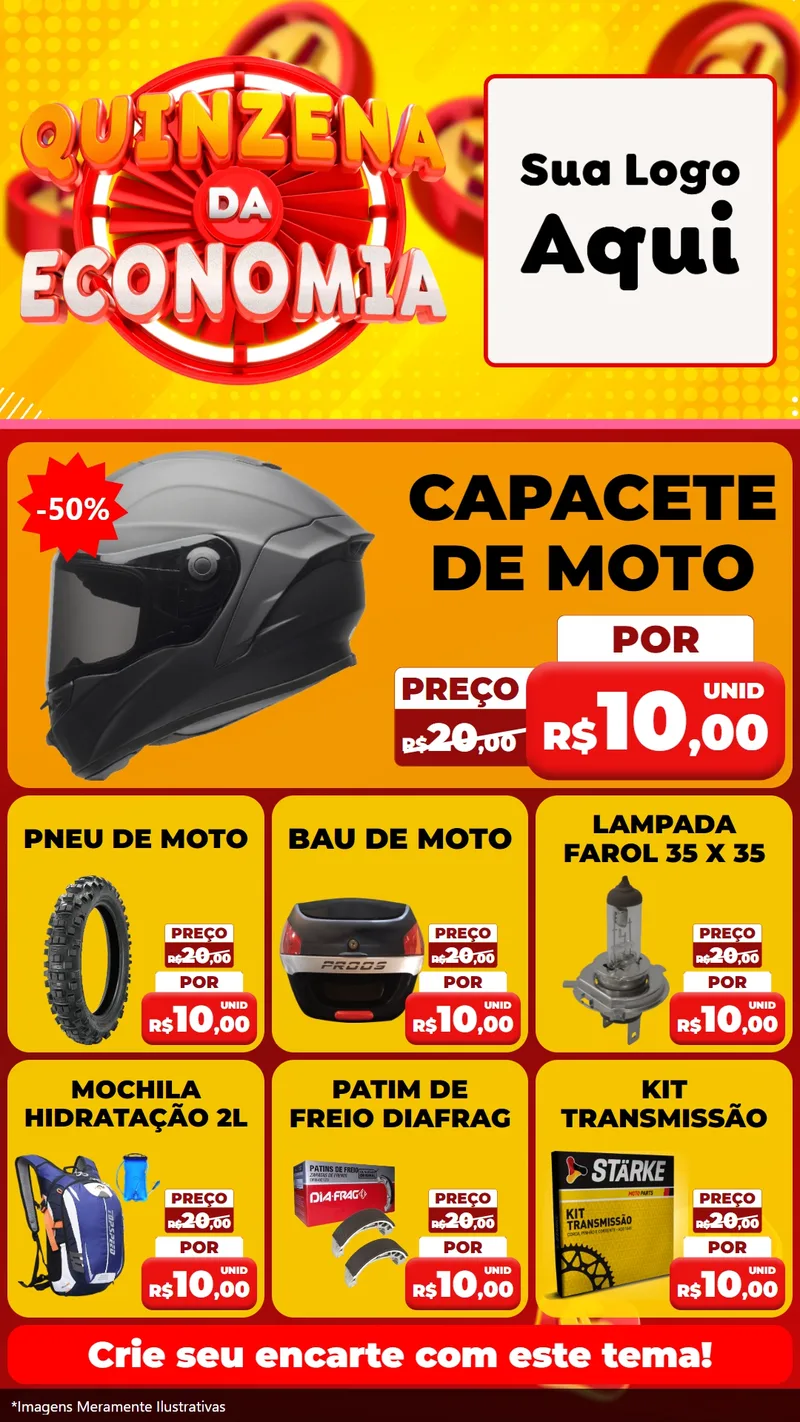Modelo de Rede Social para Stories com o tema Quinzena Da Economia para Moto peças