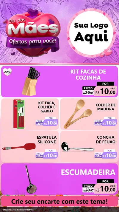 Modelo de TV para TV Vertical com o tema Dia das Mães Ofertas para Você! para Utilidades Domésticas