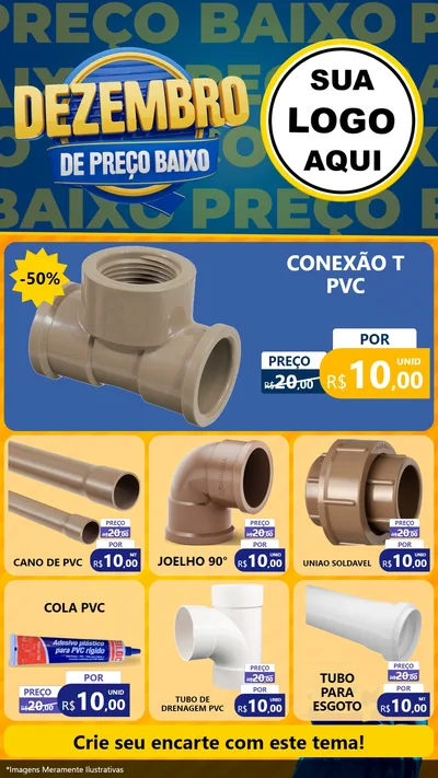 Modelo de Rede Social para Stories com o tema Dezembro de Preço Baixo para Tubos e conexões