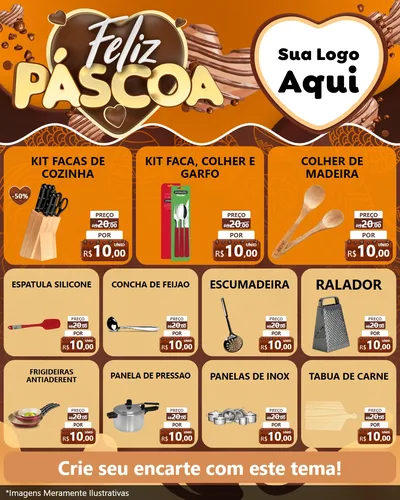 Modelo de Rede Social para Feed Instagram com o tema Feliz Páscoa para Utilidades Domésticas