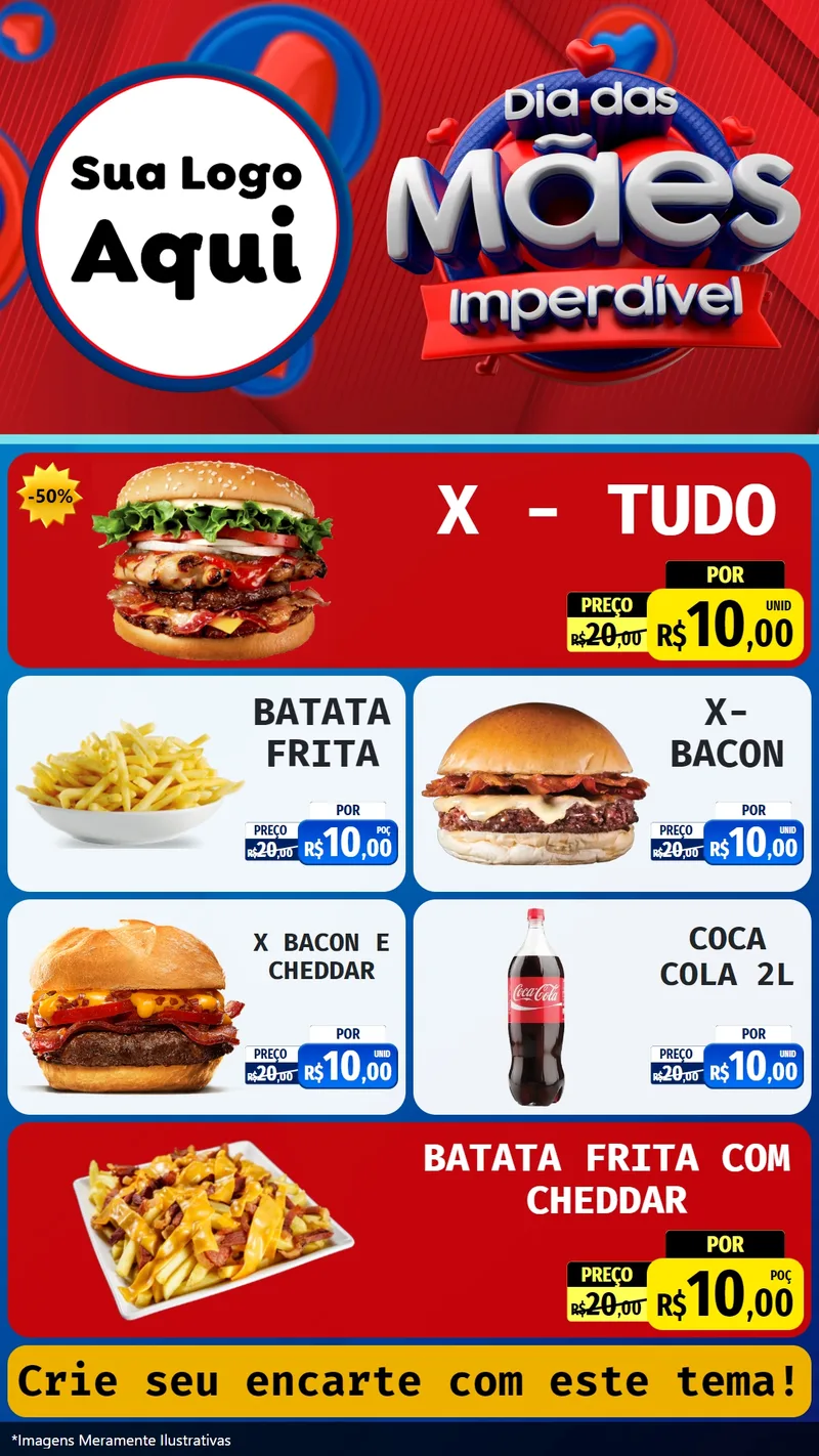 Modelo de TV para TV Vertical com o tema Dia Das Mães Imperdível para Hamburgueria