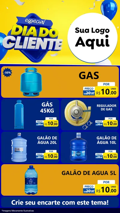 Modelo de TV para TV Vertical com o tema Especial Dia do Cliente para Água e gás