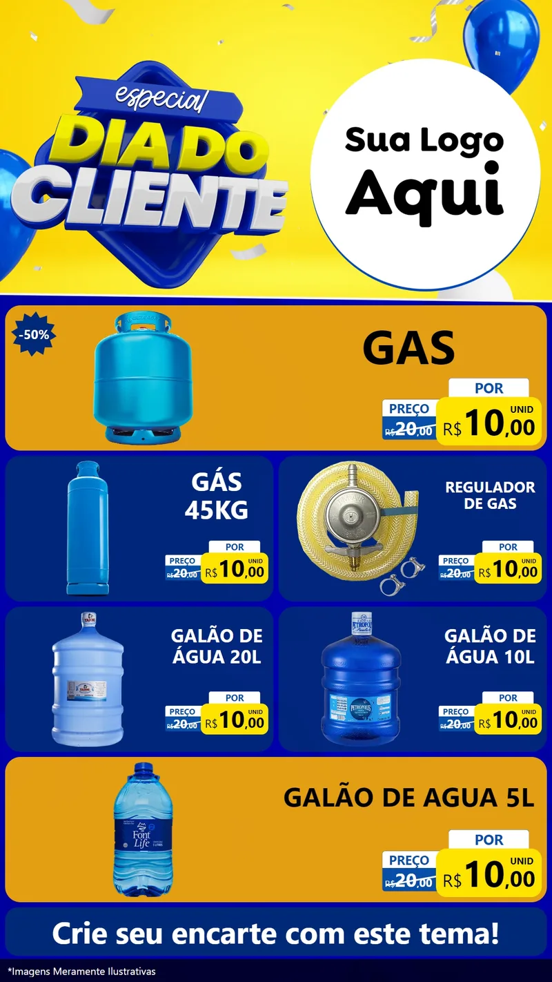 Modelo de TV para TV Vertical com o tema Especial Dia do Cliente para Água e gás