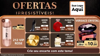 Modelo de TV para TV Horizontal com o tema Ofertas Irresistíveis! para Perfumes