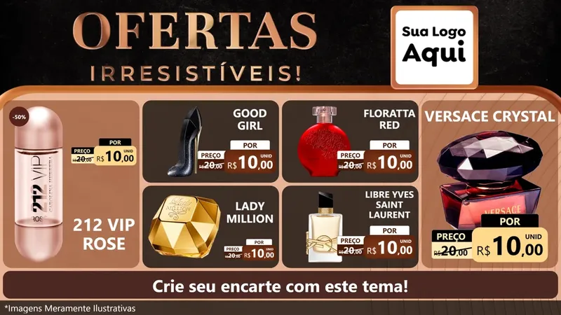 Modelo de TV para TV Horizontal com o tema Ofertas Irresistíveis! para Perfumes