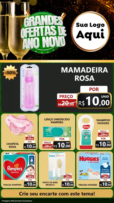 Modelo de Rede Social para Stories com o tema Grandes Ofertas de Ano Novo para Bebês