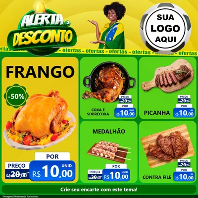 Modelo de Rede Social para Feed Facebook com o tema Alerta de Desconto para Assados