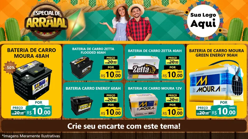 Modelo de TV para TV Horizontal com o tema Especial De Arraial para Baterias Elétricas