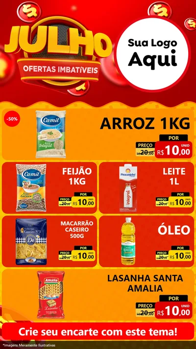 Modelo de TV para TV Vertical com o tema Julho Ofertas Imbatíveis para Supermercado