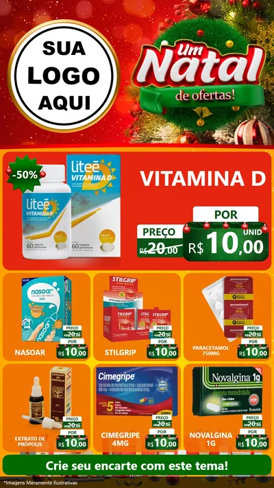Modelo de Rede Social para Stories com o tema Um Natal de Ofertas para Farmácia