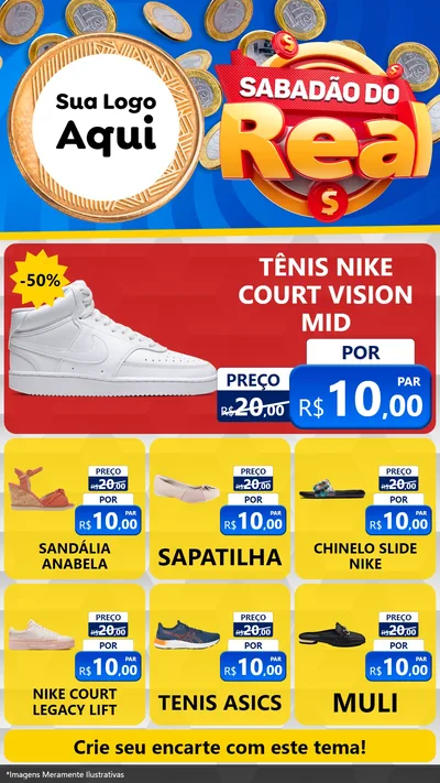Modelo de Rede Social para Stories com o tema Sabadão do Real para Calçados