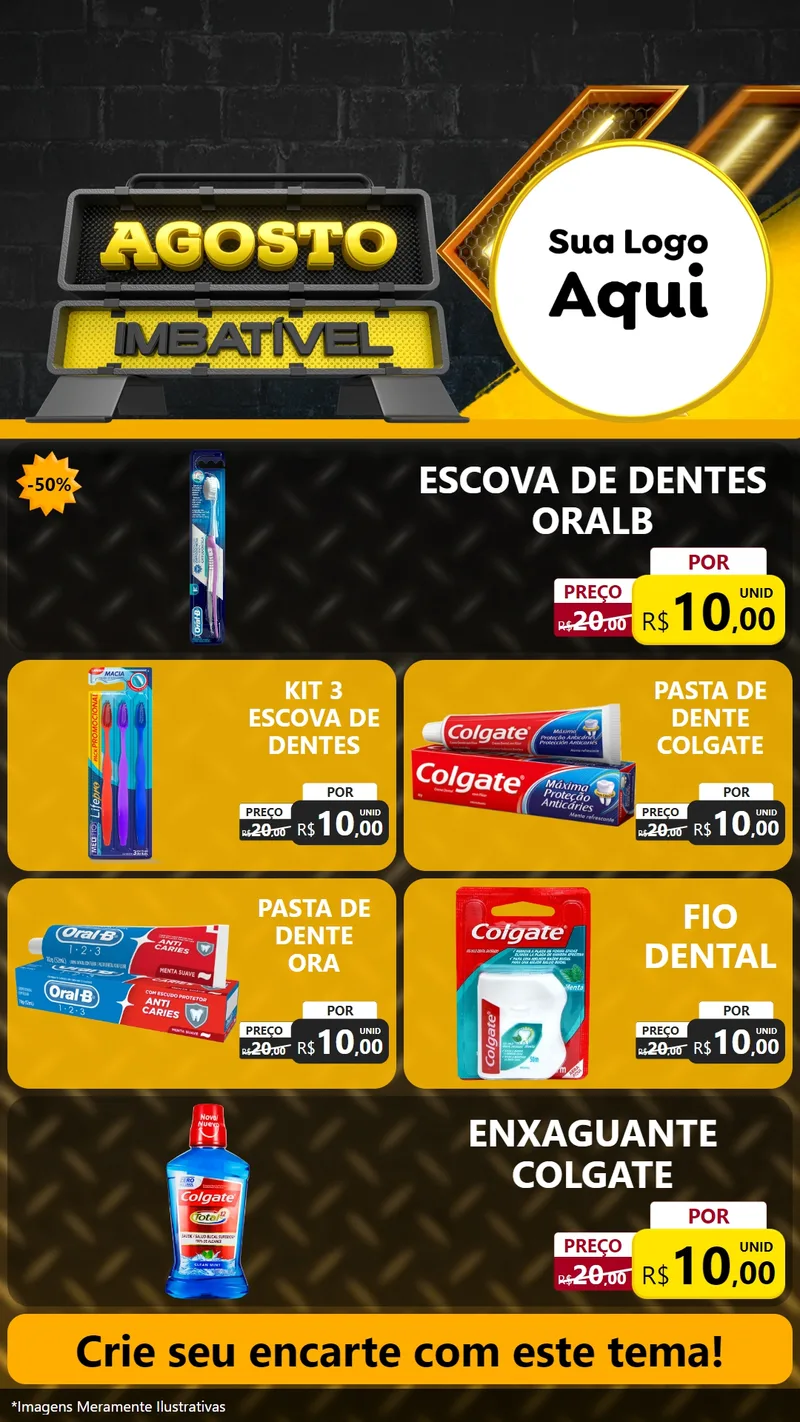 Modelo de TV para TV Vertical com o tema Agosto Imbatível para Higiene Pessoal