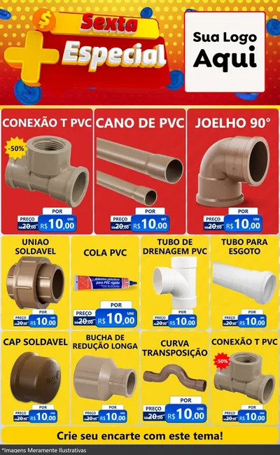 Modelo de Encarte para Encarte Grande com o tema Sexta Mais Especial para Tubos e conexões