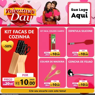 Modelo de Rede Social para Feed Facebook com o tema Valentine's Day para Utilidades Domésticas