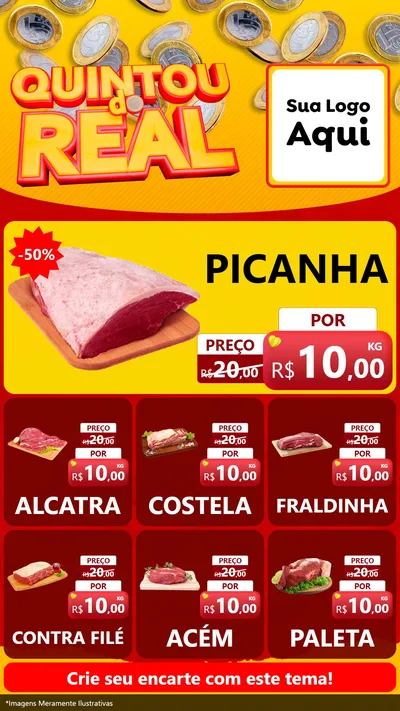 Modelo de Rede Social para Stories com o tema Quintou do Real para Açougue