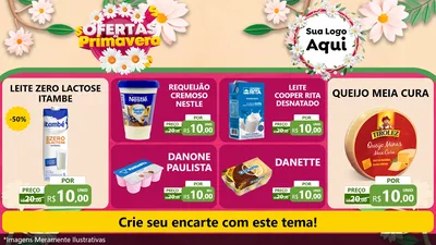 Modelo de TV para TV Horizontal com o tema Ofertas de Primavera para Frios e Laticínios