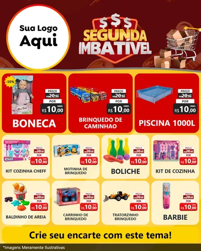 Modelo de Rede Social para Feed Instagram com o tema Segunda Imbatível para Brinquedos