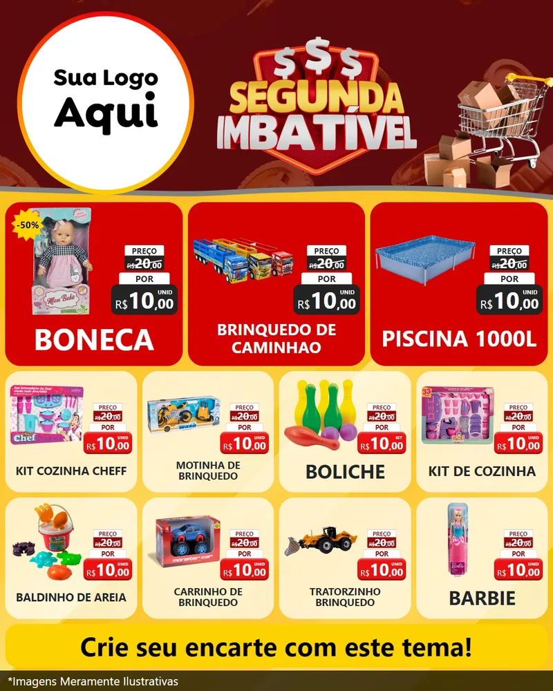 Modelo de Rede Social para Feed Instagram com o tema Segunda Imbatível para Brinquedos