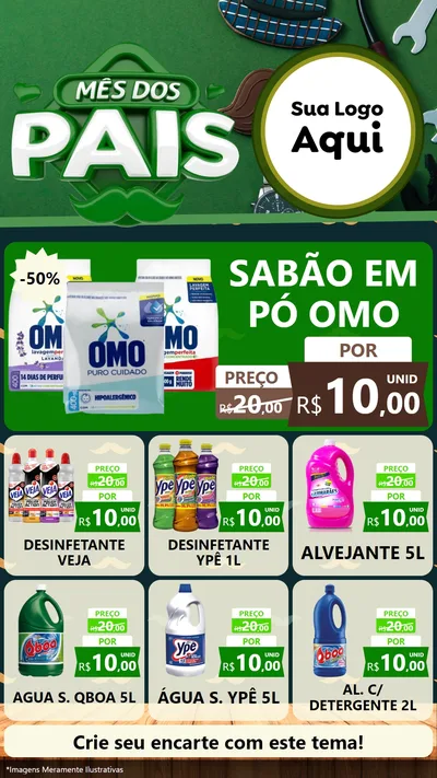 Modelo de Rede Social para Stories com o tema Mês dos Pais para Produtos de Limpeza