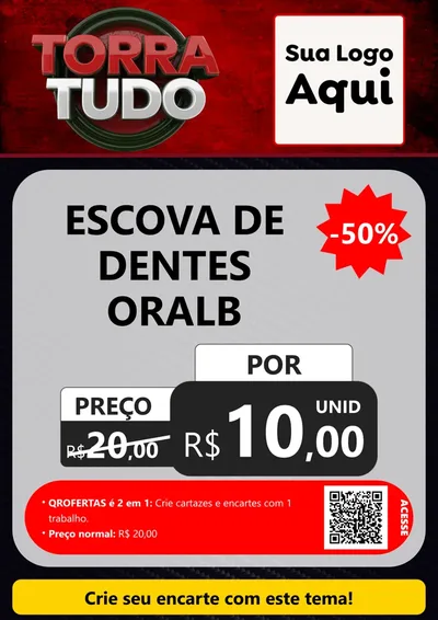 Modelo de Cartaz para Cartaz A4 Vertical com o tema Torra Tudo para Higiene Pessoal