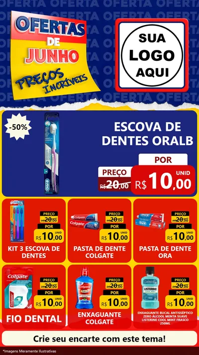 Modelo de Rede Social para Stories com o tema Ofertas de Junho - Preços Incríveis para Higiene Pessoal