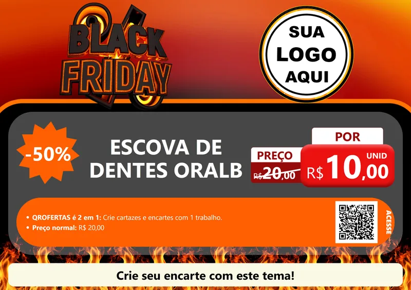 Modelo de Cartaz para Cartaz A4 Horizontal com o tema Black Friday para Higiene Pessoal
