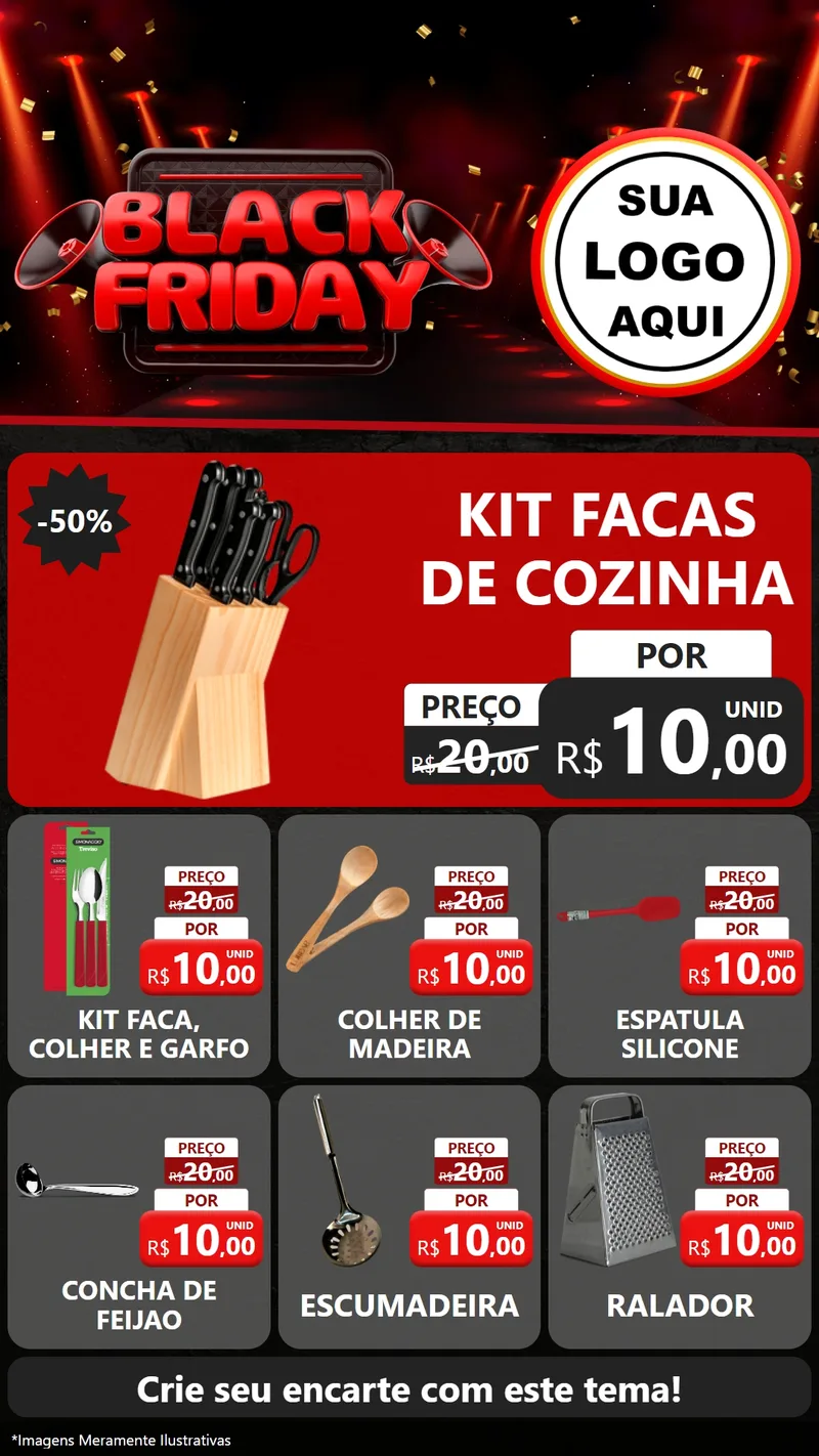 Modelo de Rede Social para Stories com o tema Black Friday para Utilidades Domésticas