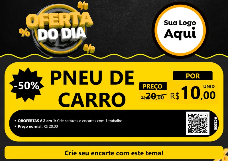 Modelo de Cartaz para Cartaz A4 Horizontal com o tema Oferta Do Dia para Auto peças