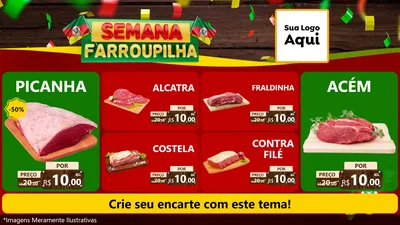 Modelo de TV para TV Horizontal com o tema Semana Farroupilha para Açougue