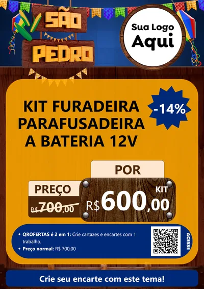 Modelo de Cartaz para Cartaz A4 Vertical com o tema São Pedro para Maquinas e Ferramentas