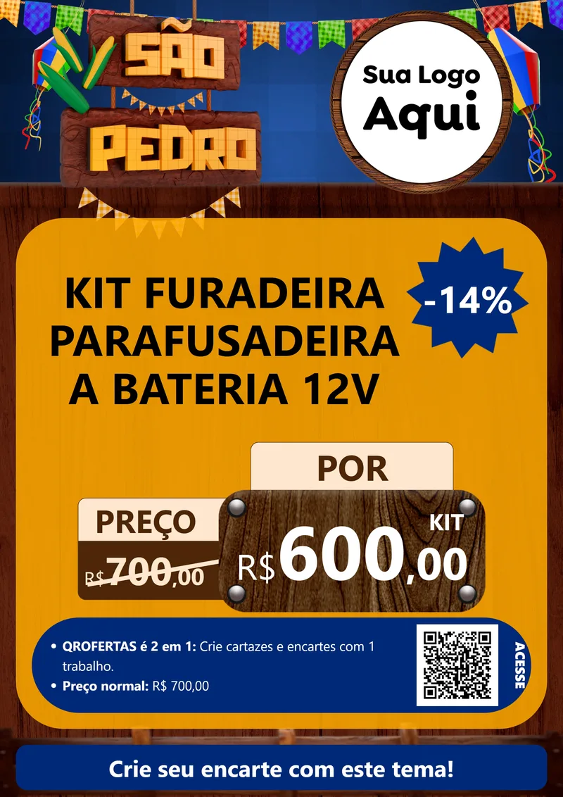 Modelo de Cartaz para Cartaz A4 Vertical com o tema São Pedro para Maquinas e Ferramentas