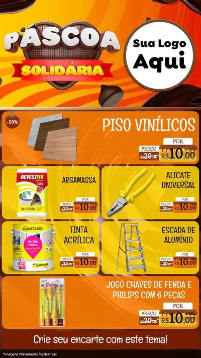 Modelo de TV para TV Vertical com o tema Páscoa Solidária para Material para Construção