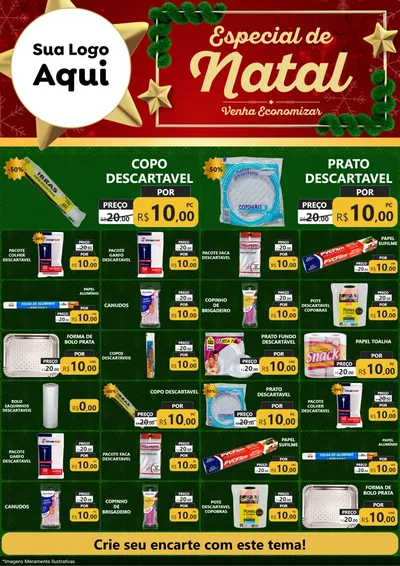 Modelo de Encarte para Encarte A4 Vertical com o tema Especial de Natal para Embalagens
